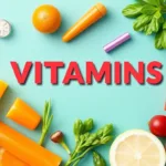 Eine umfassende Zusammenfassung aller wichtigen Vitamine, ihrer Funktionen und natürlichen Quellen wie Obst, Gemüse und Nüsse